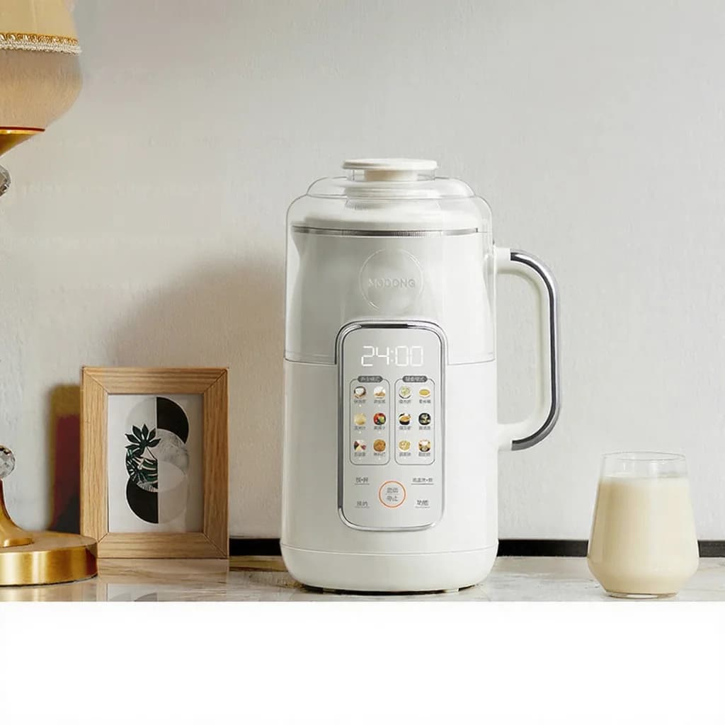 1,2L opvarmnings-sojamælksmaskine med blender og indre beholder i rustfrit stål