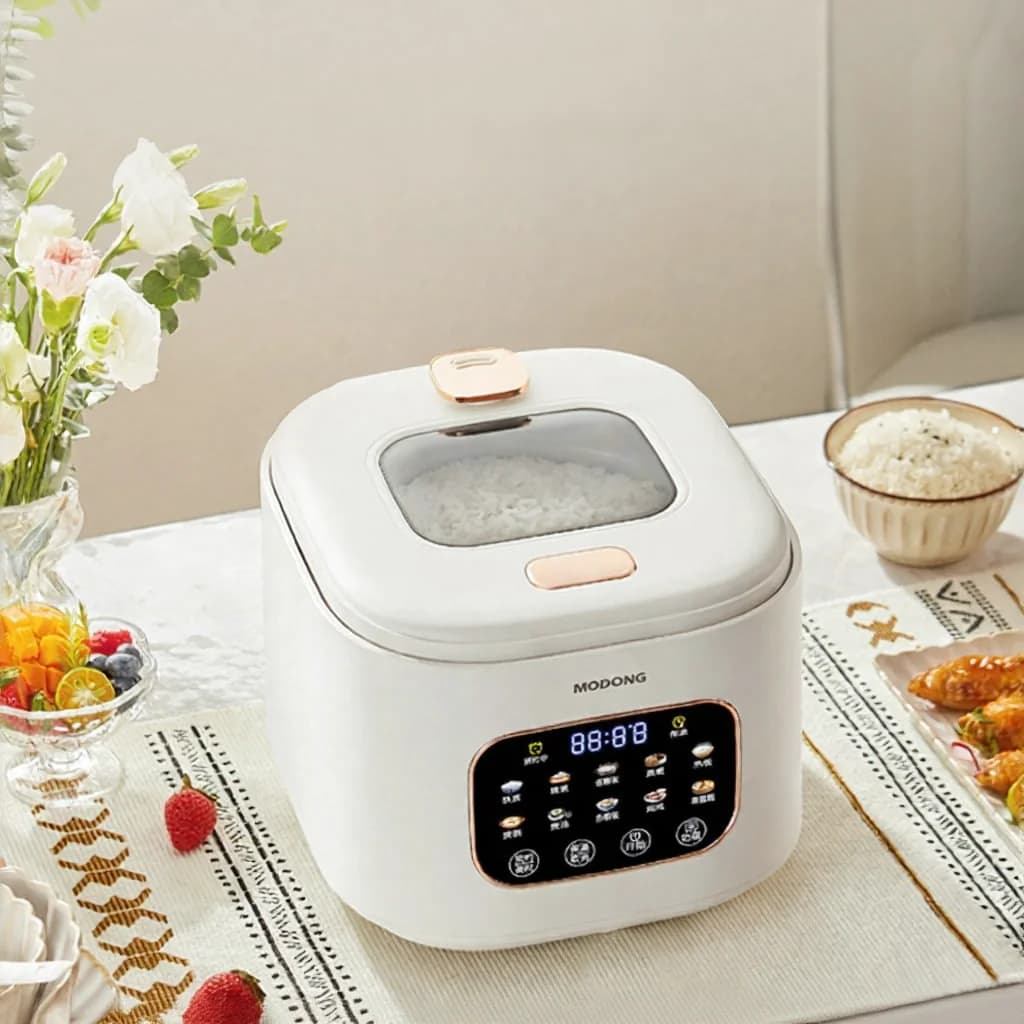 3L elektrisk riskoger med glasvindue og timer