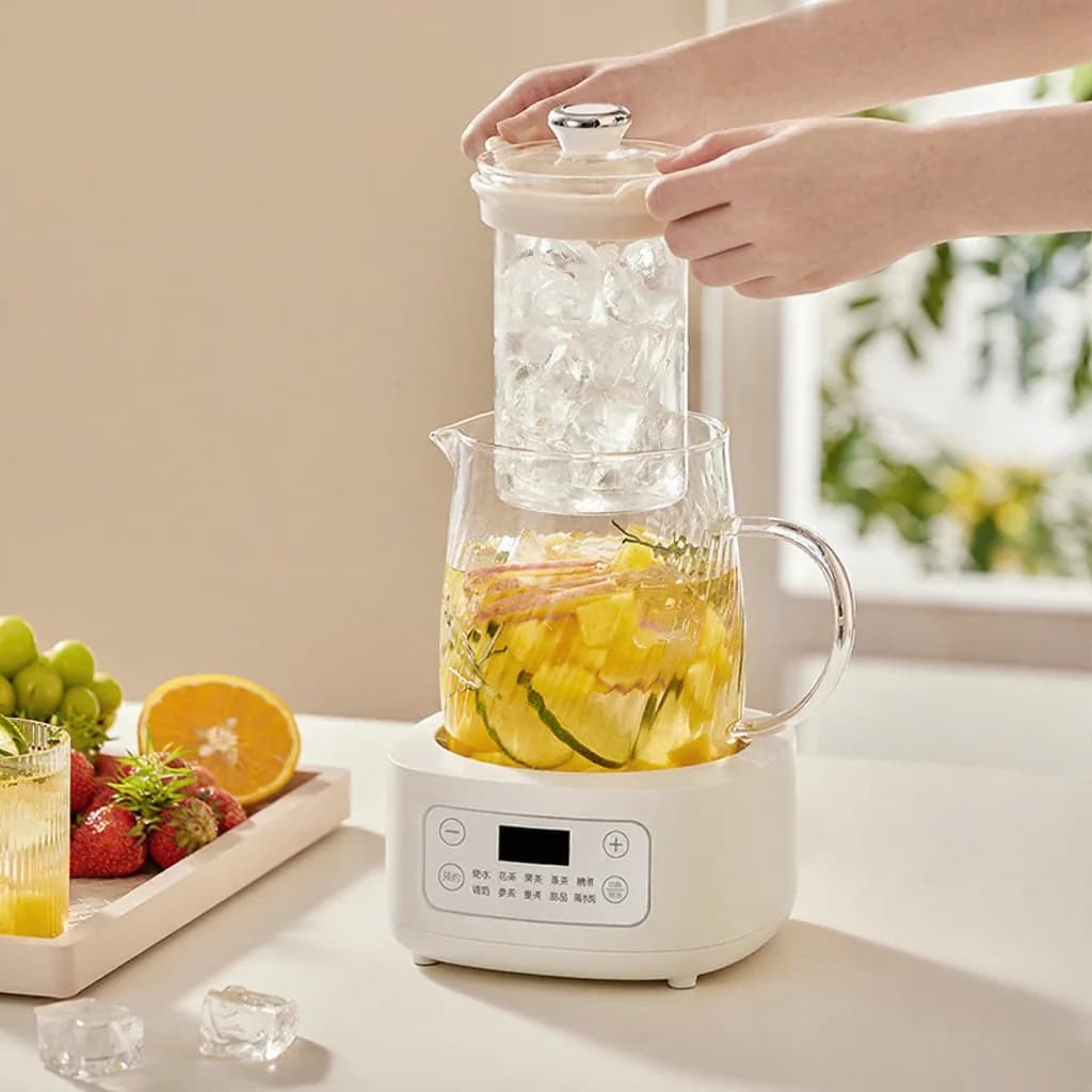 Glas elektrisk sundhedskande 1-1.5L med touchkontrol til te