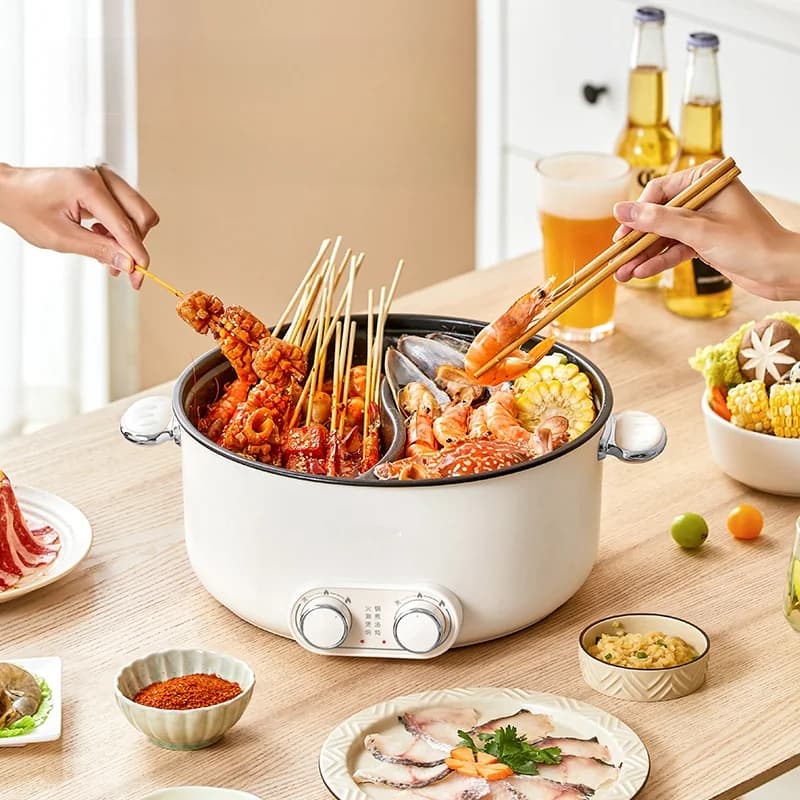 Elektrisk hotpot med dobbelt kontrol 6L stor kapacitet nonstick