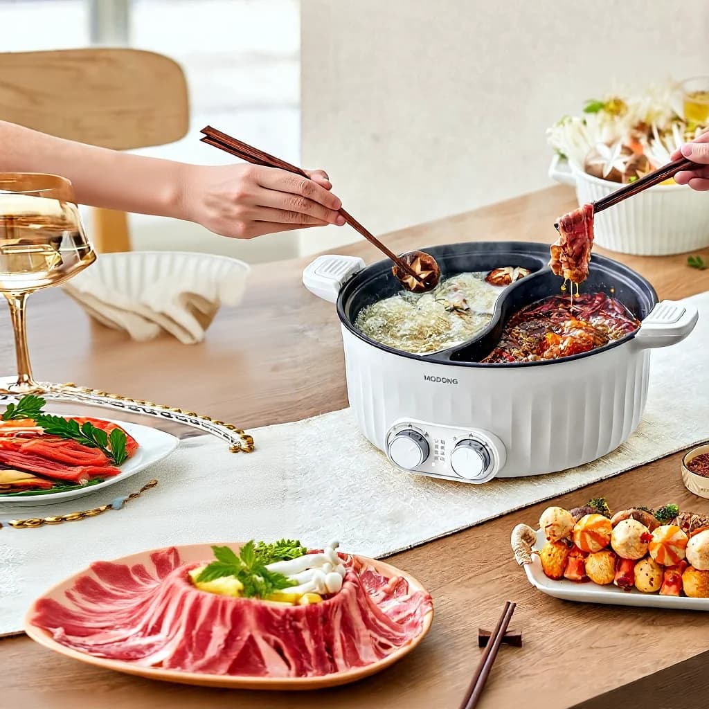 Elektrisk hot pot med to zoner 6L 7L 8L touchstyring