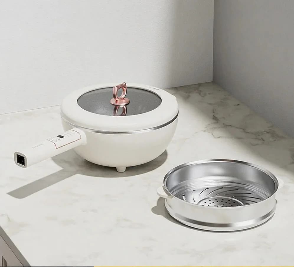 Elektrisk gryde i rustfrit stål, 6 L, touch-styring, 220V