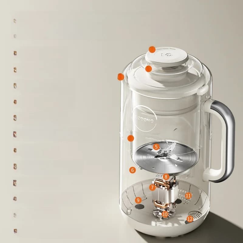 Varmeblender med 1,2L kapacitet, touchbetjening, rustfrit stål