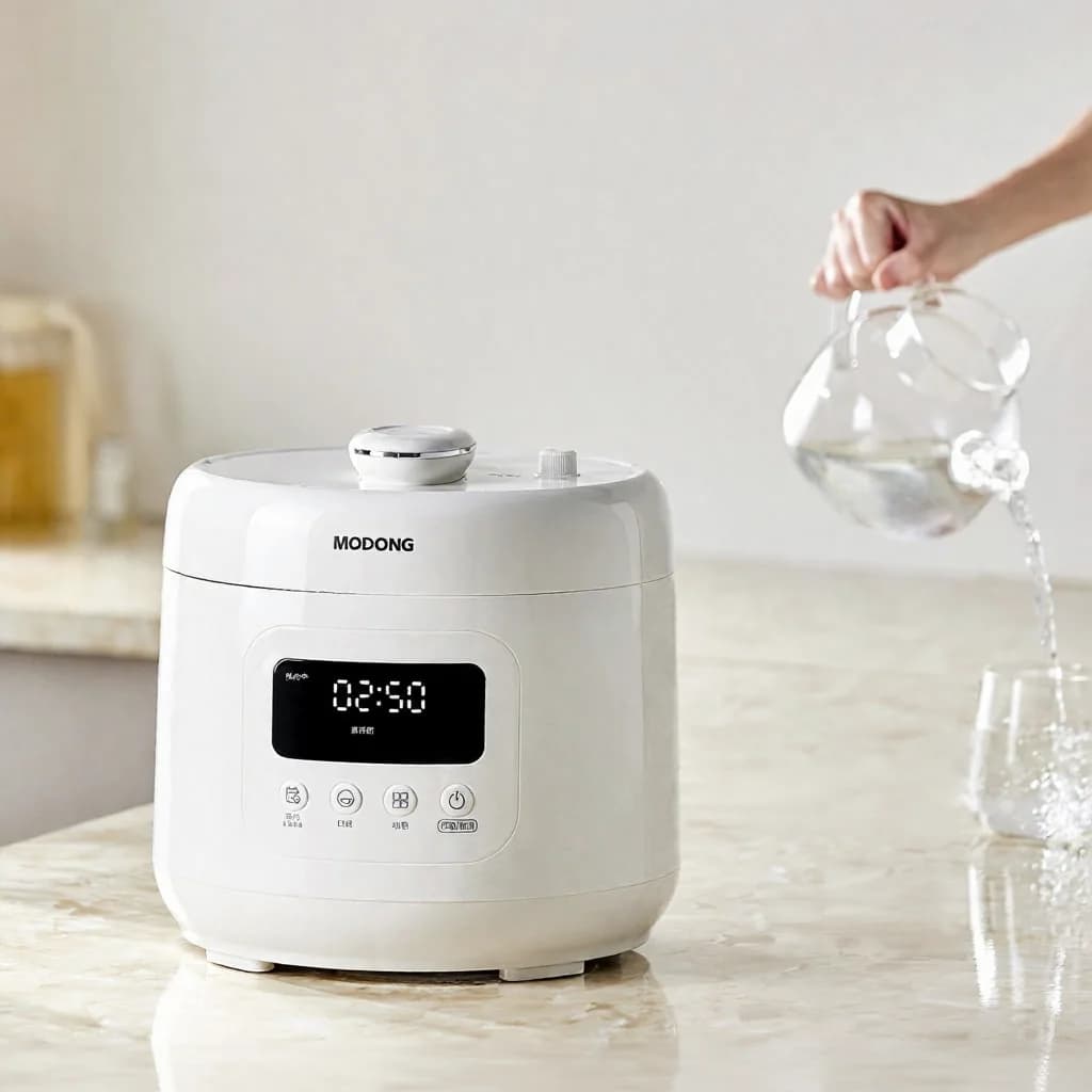 4L elektrisk trykkoger med keramisk belægning, 800W, touch-kontrol