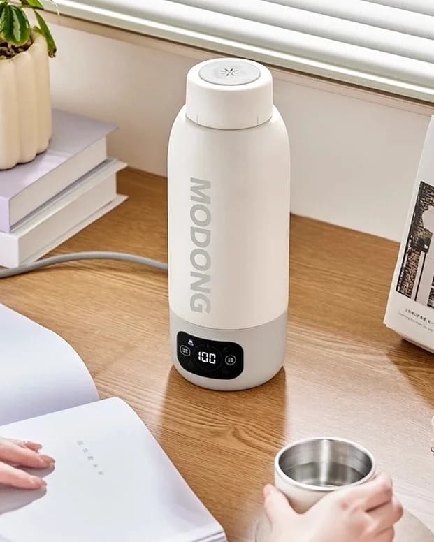 Bærbar elektrisk rejsekedelkop 600ml, 316 rustfrit stål inderbeholder