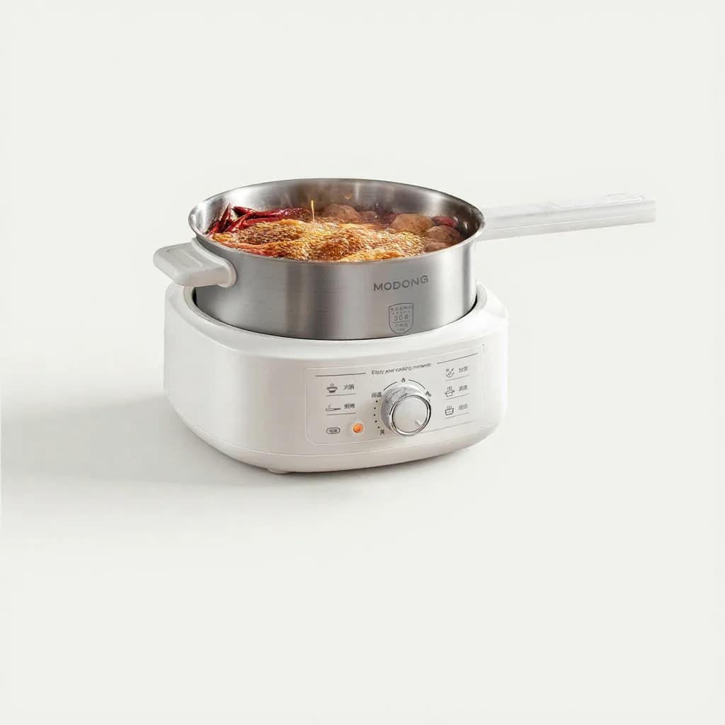 Rustfrit stål elektrisk hotpot med damper, 3L, 220V