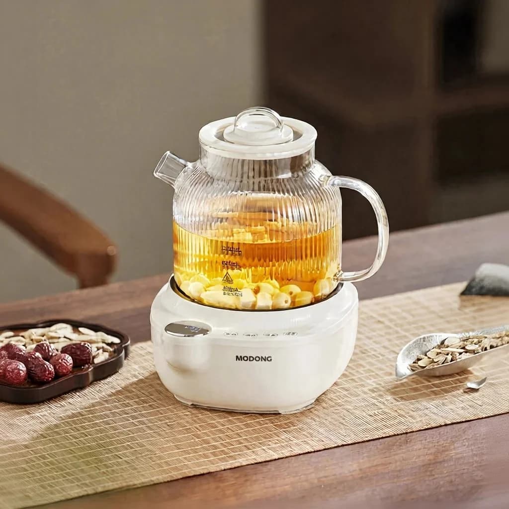 Glas elektrisk tekedel med temperaturkontrol, 1L