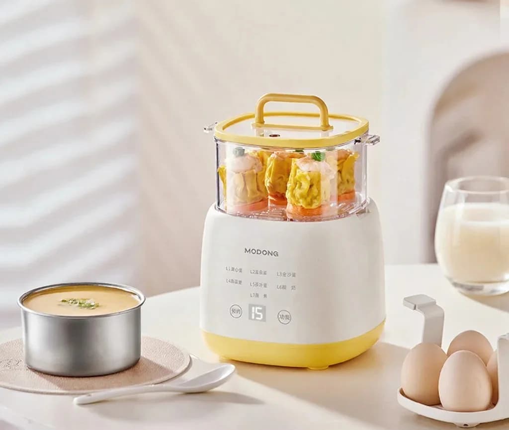 Elektrisk æggekoger til 4-6 æg med skål til æggecustard