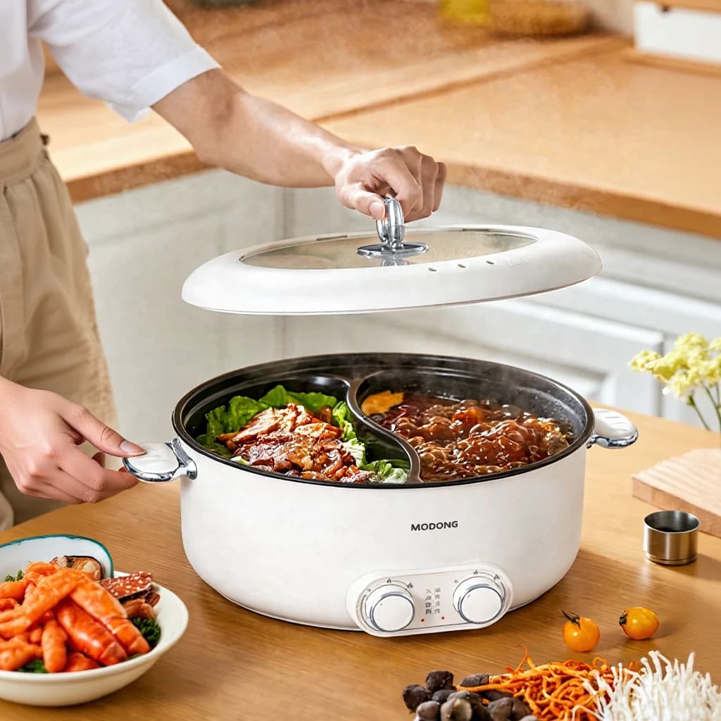 Elektrisk hotpot med dobbelt kontrol 6L stor kapacitet nonstick