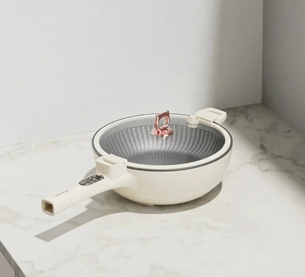 6L elektrisk kogekar med steamer i rustfrit stål