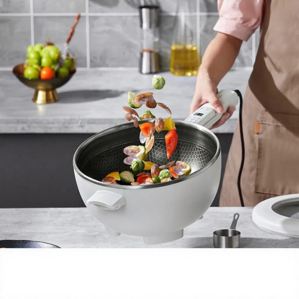 Elektrisk multifunktionel hotpot med dampkurv 5L 220V