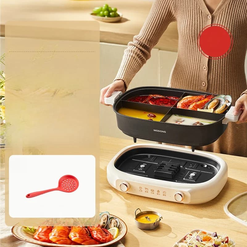 Delt elektrisk hotpot 7L med dobbelt temperaturkontrol