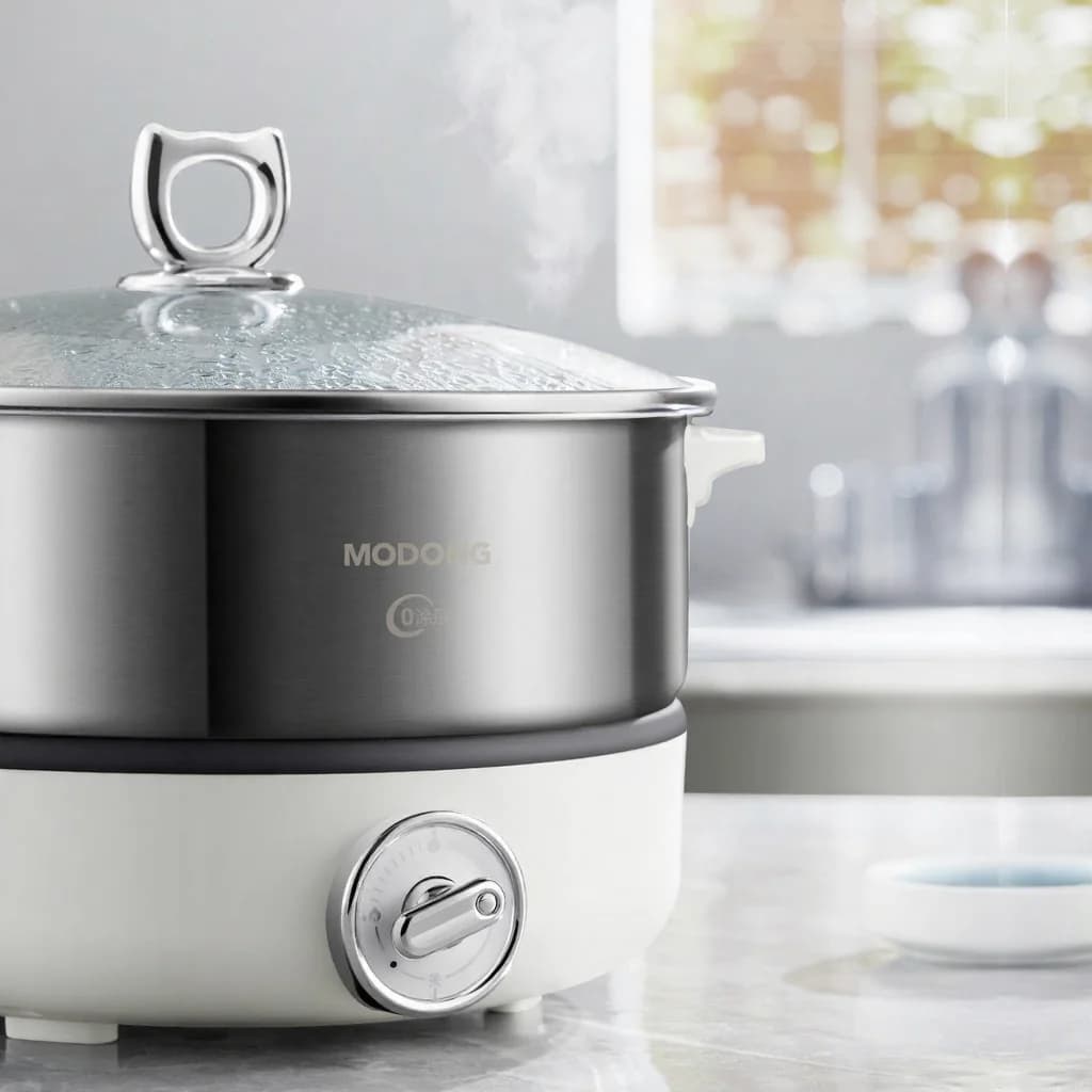 Delt elektrisk hotpot med grydeforing i rustfrit stål 1500W
