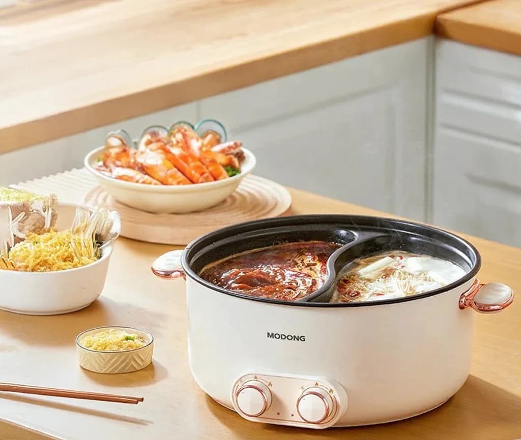 Elektrisk hotpot med dobbelt kontrol 6L stor kapacitet nonstick