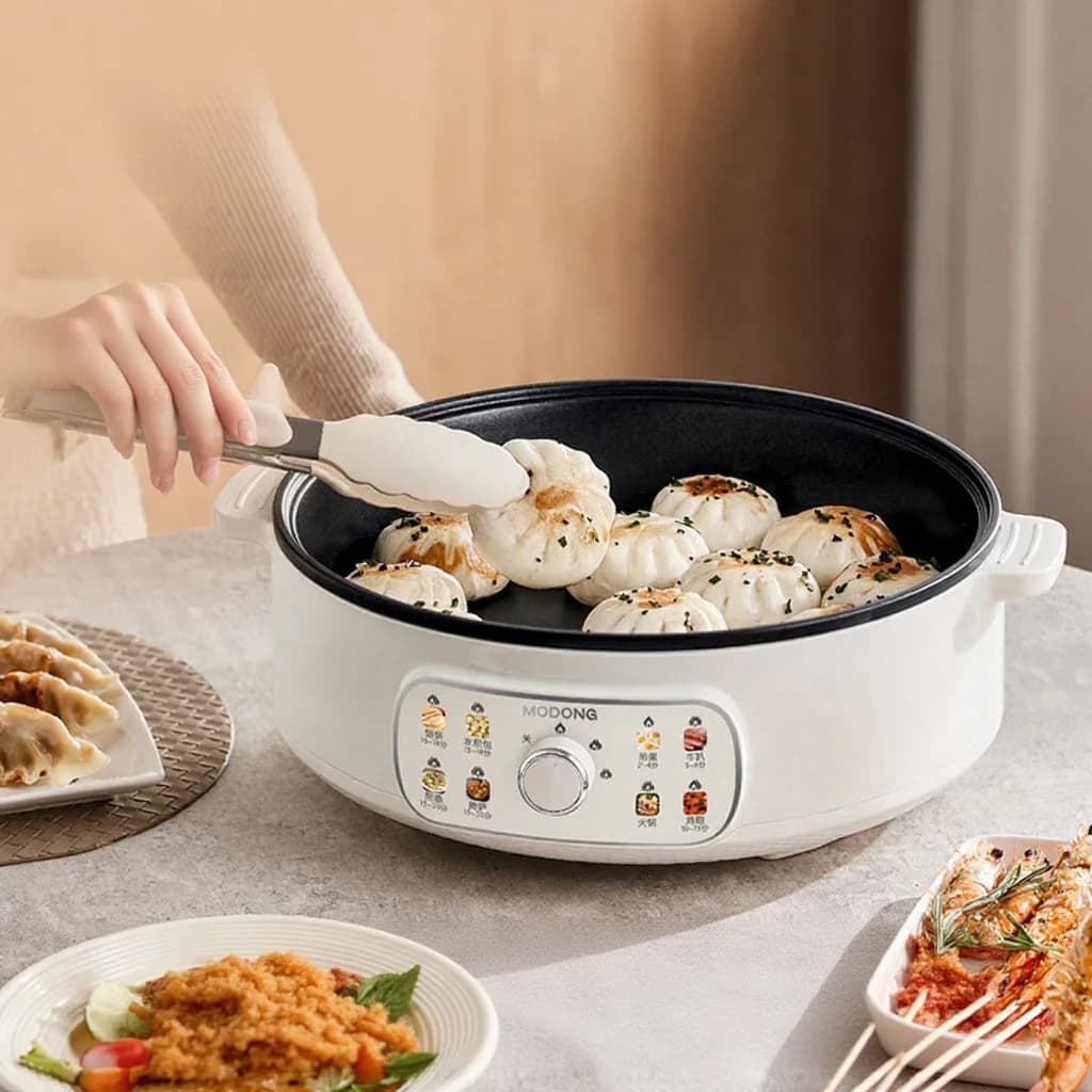 Elektrisk grillpande med låg 1800W 3 varmeindstillinger non-stick