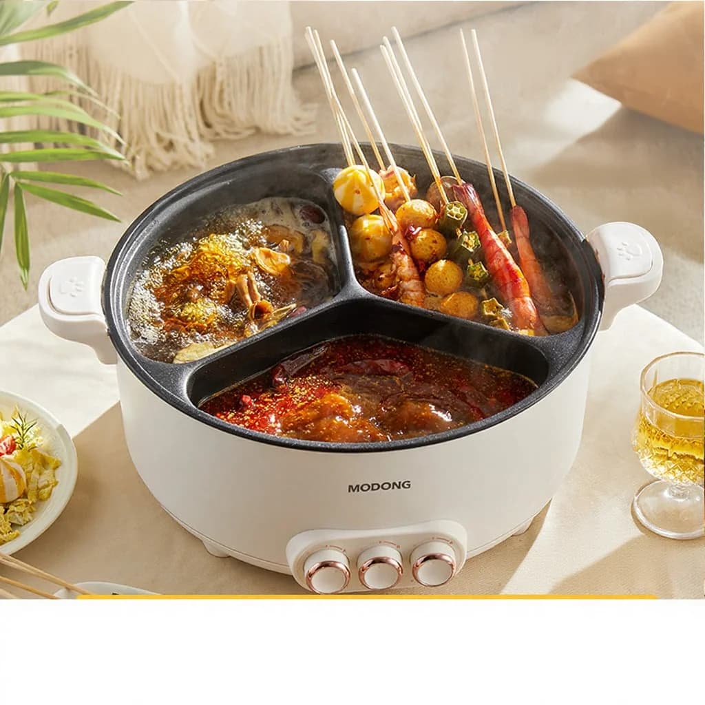 Elektrisk hotpot med skillevæg 6L-8L, 220V, 5-6 personer