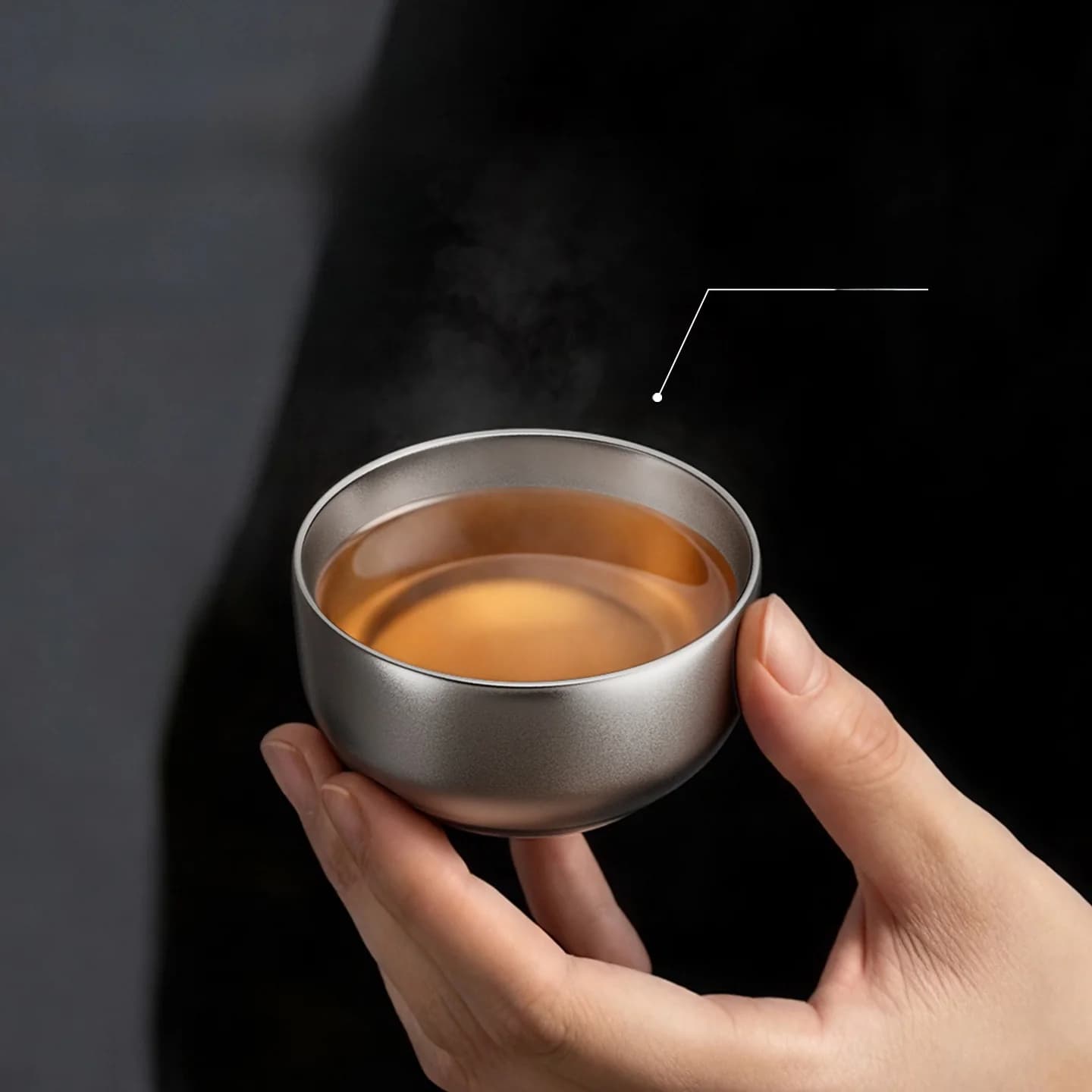 Rent titanium Gongfu-tekop sæt 55ml håndlavet, mat finish