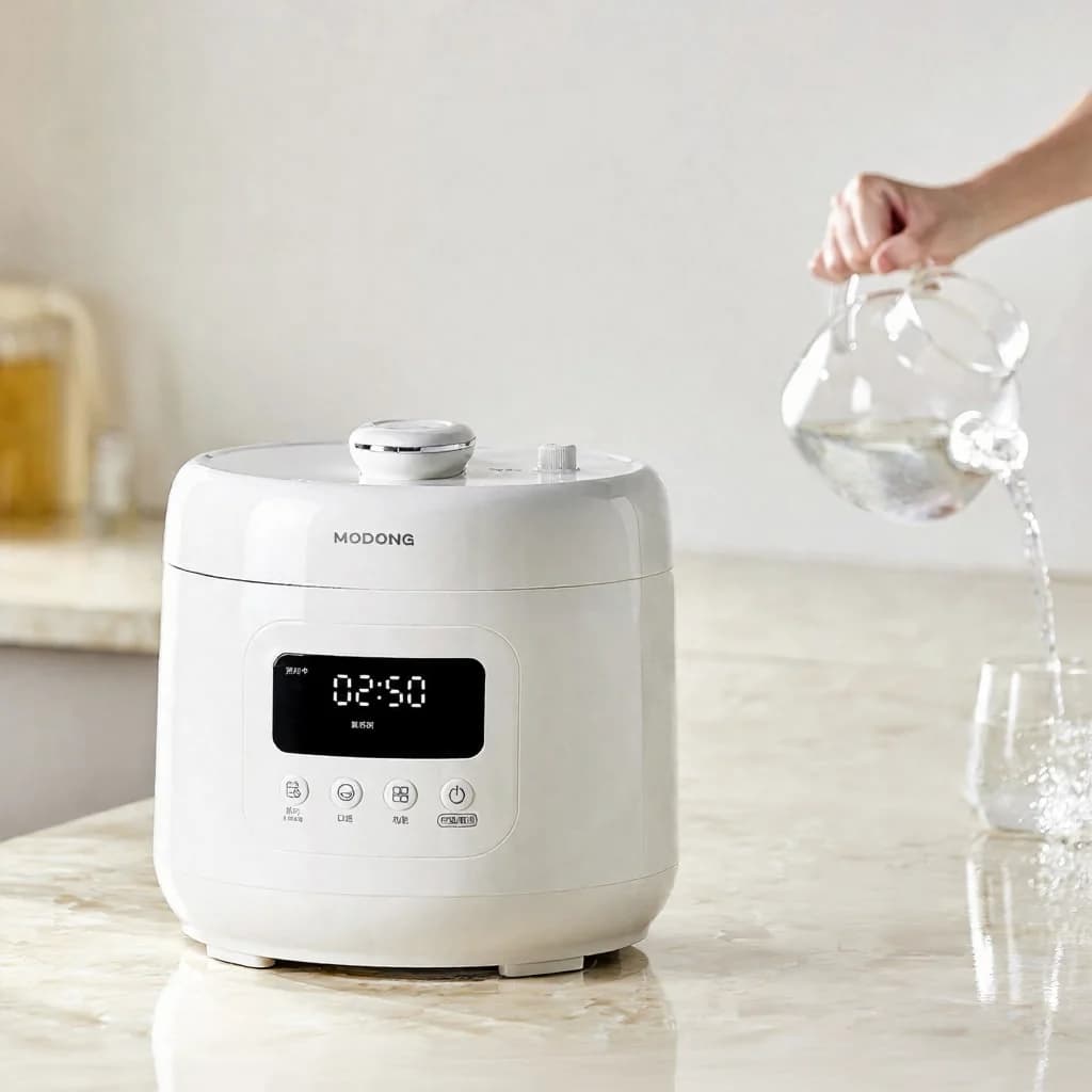 4L Elektrisk Trykkoger med Keramikforing, 800W, 17-24T Timer