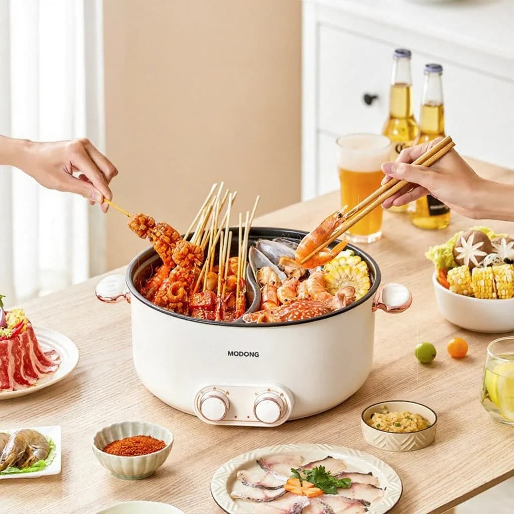 Elektrisk hot pot med to zoner 6L 7L 8L touchstyring