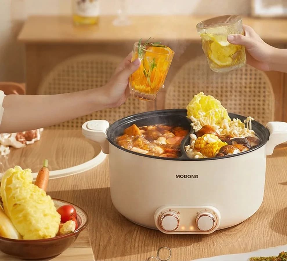 Elektrisk hot pot med to zoner 6L 7L 8L touchstyring