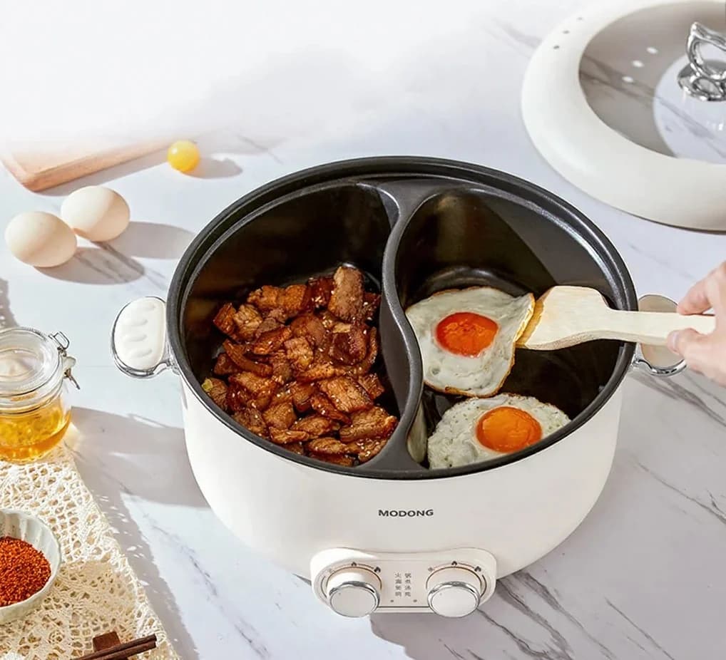 Elektrisk hotpot med dobbelt kontrol 6L stor kapacitet nonstick