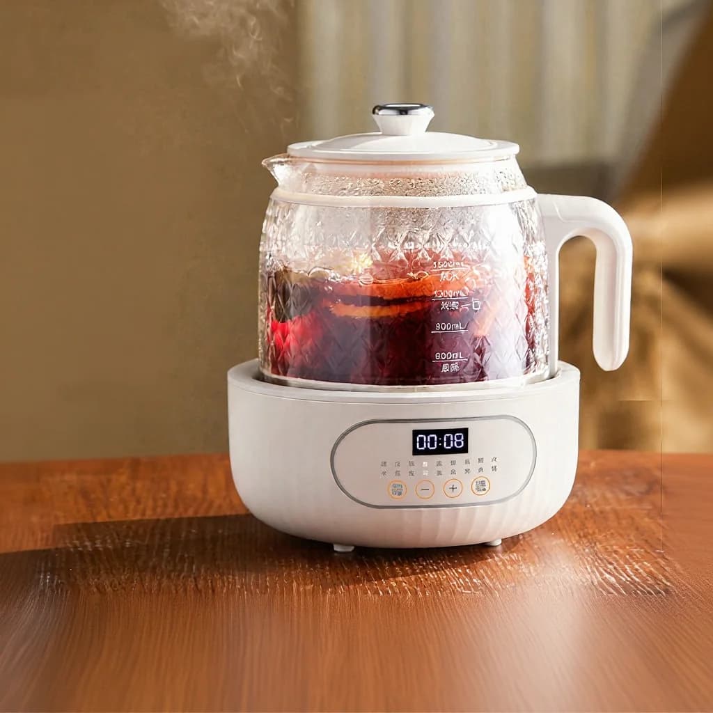 Glas elektrisk sundhedskedel med temperaturkontrol 1.2L