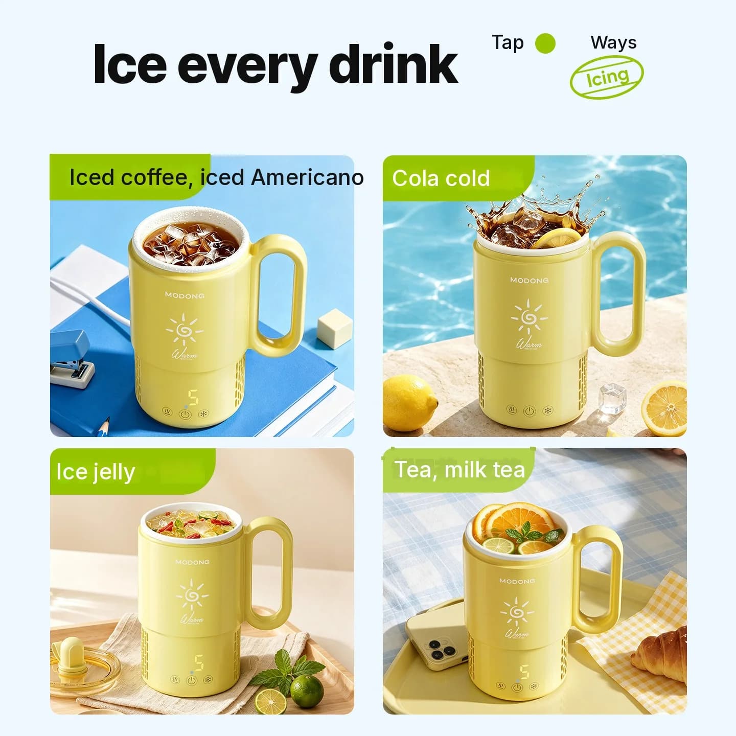 Mini køle- og varmebæger 450mL 36W Touch Control