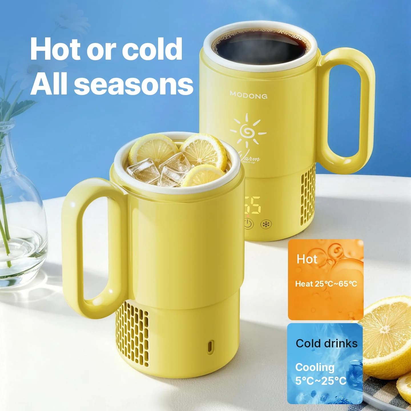 Mini køle- og varmebæger 450mL 36W Touch Control