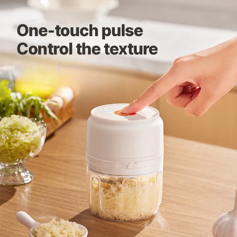 Bærbar elektrisk hvidløgshakker 250 ml trådløs foodprocessor