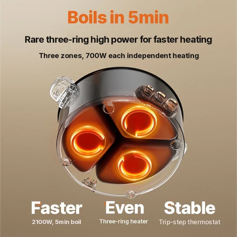 Elektrisk hot pot med skilleindsats 6L-8L, 220V, 5-6 personer