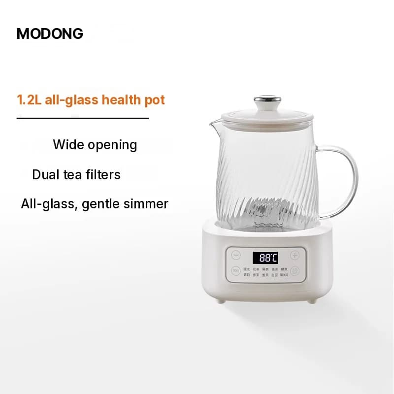 Glas elektrisk sundhedskande 1-1.5L med touchkontrol til te