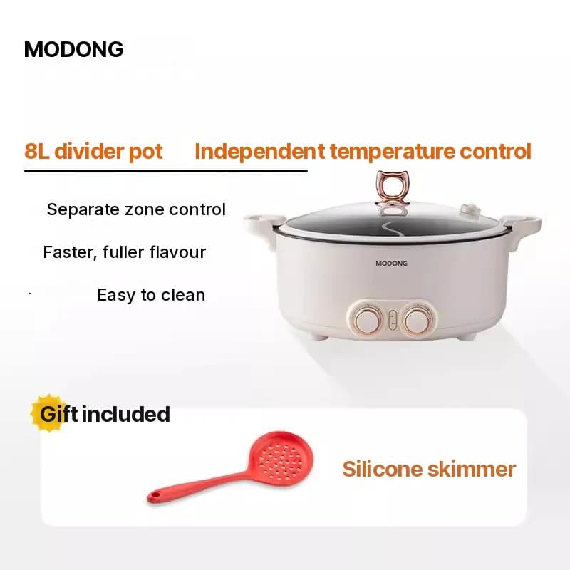 Elektrisk hot pot med skilleindsats 6L-8L, 220V, 5-6 personer