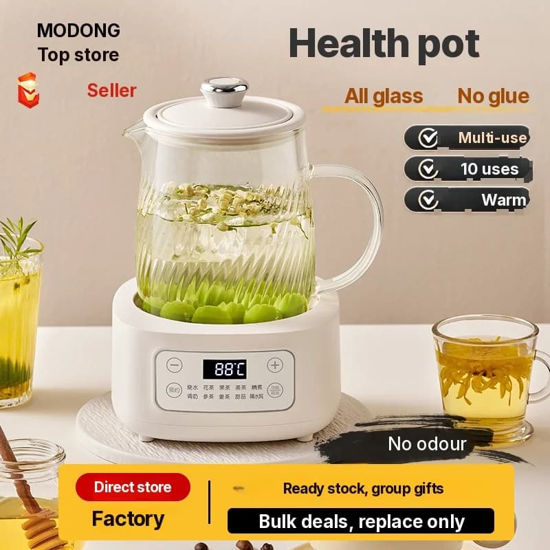 Glas elektrisk sundhedskande 1-1.5L med touchkontrol til te