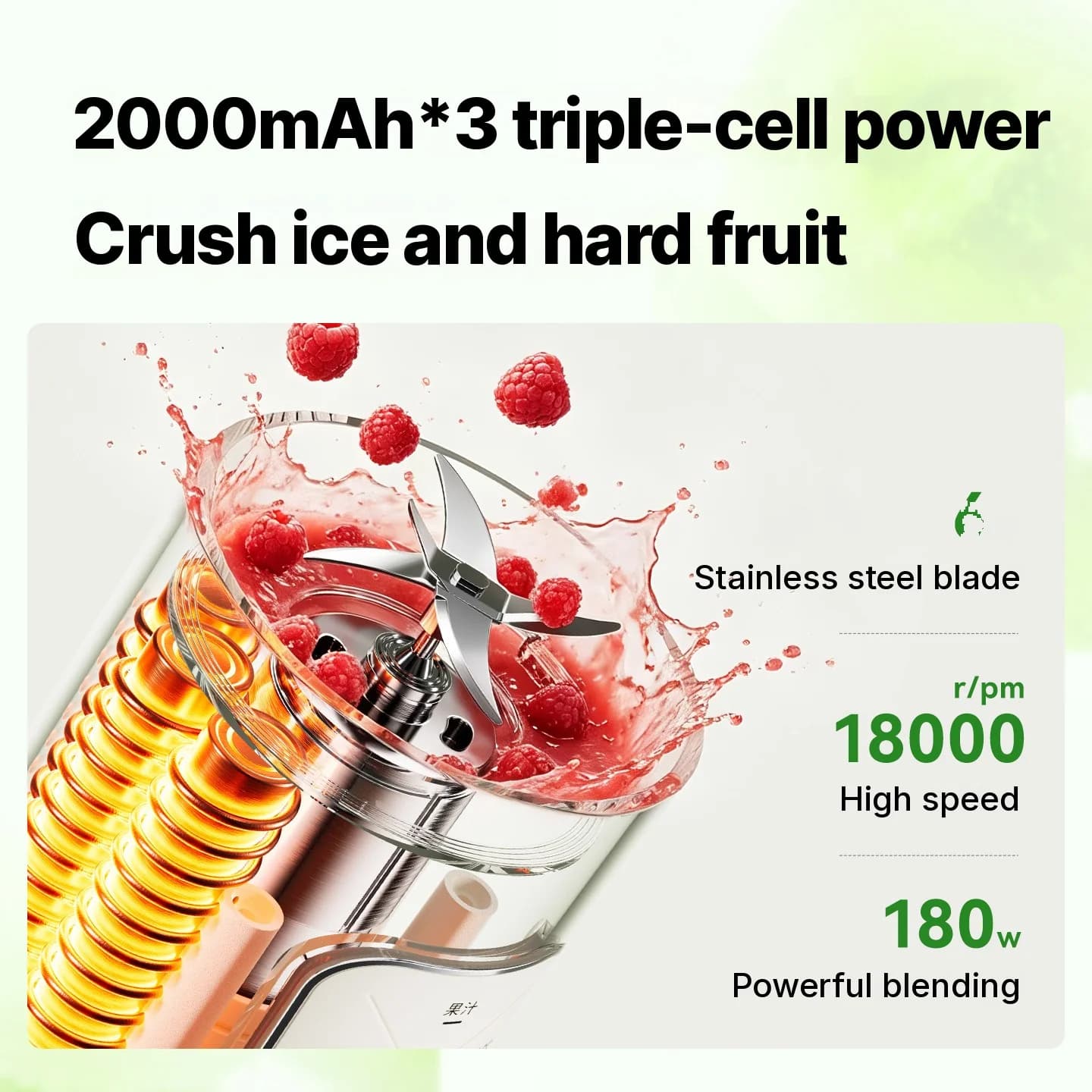 Bærbar trådløs blenderkop til juice og smoothies