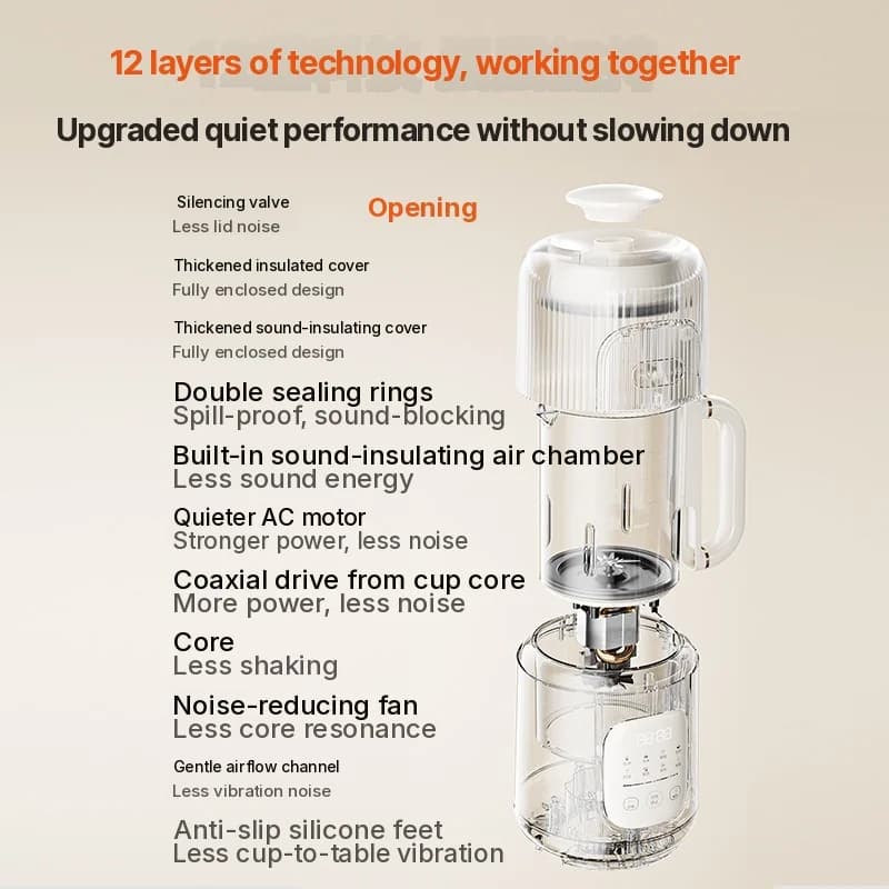 1,2L opvarmningsblender med touch-styring, glaskrop
