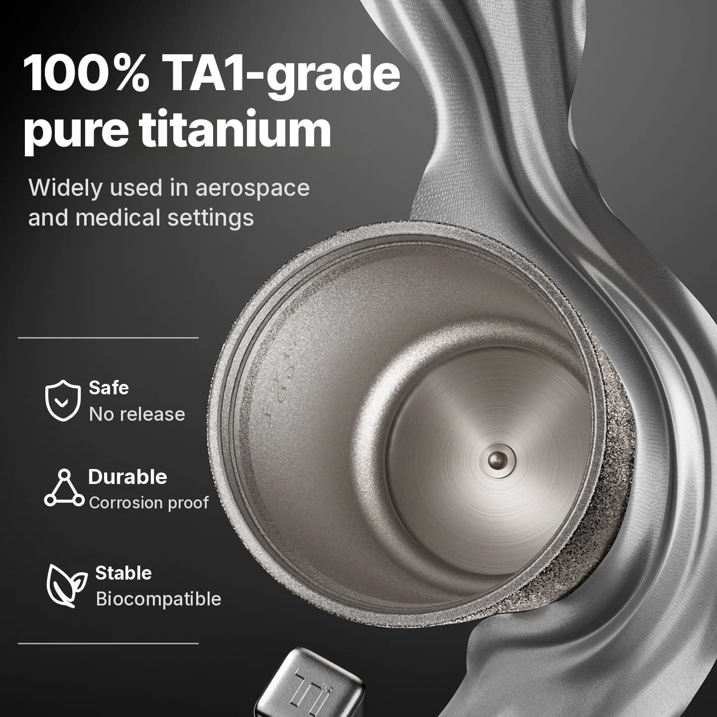 Titanium elektrisk rejsekop 400ml med temperaturdisplay