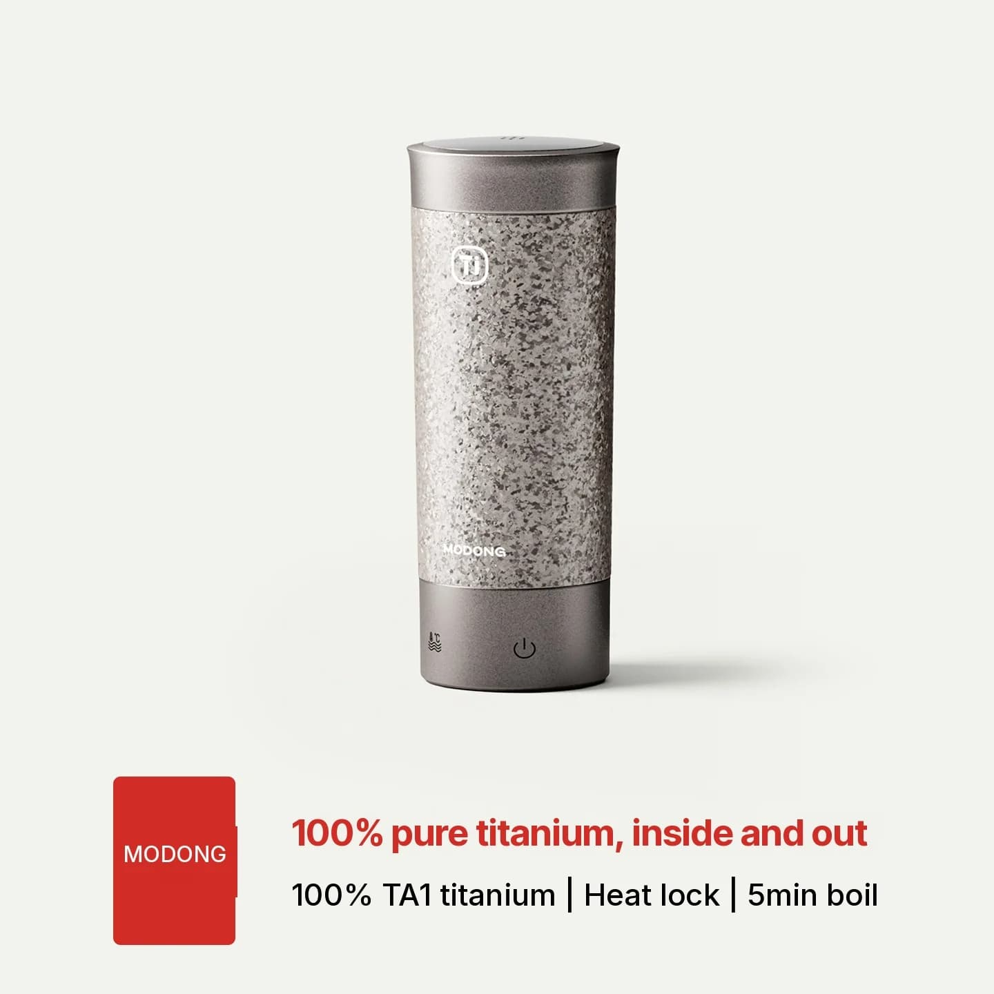 Titanium elektrisk rejsekop 350ml med temperaturkontrol