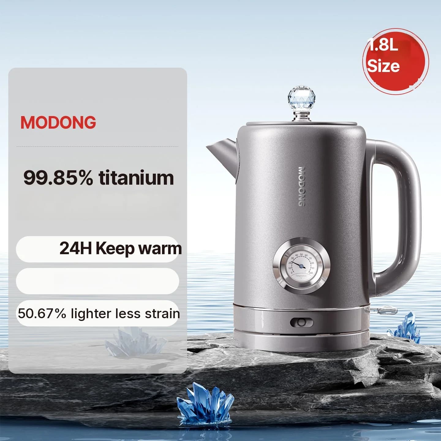 304 rustfrit stål elkedel 1.8L hold varm 1500W