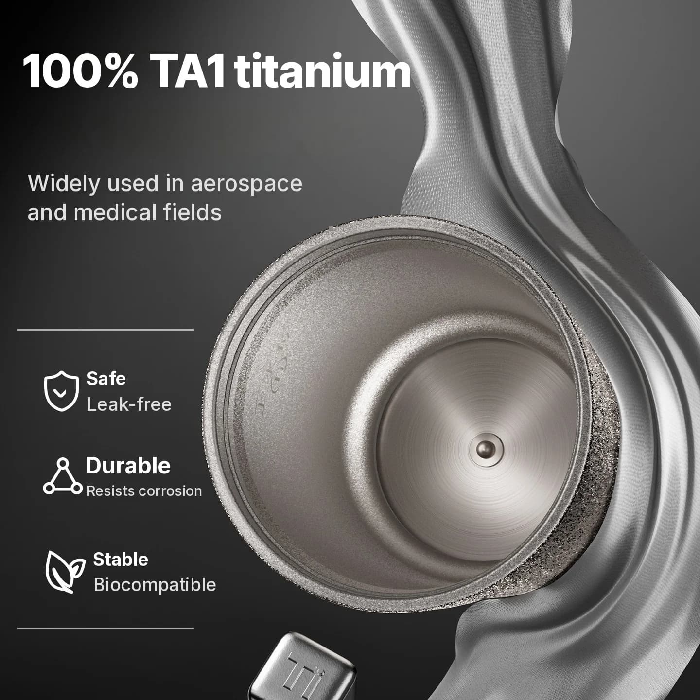 Bærbar titanium kop med elektrisk opvarmning 400ml temperaturdisplay