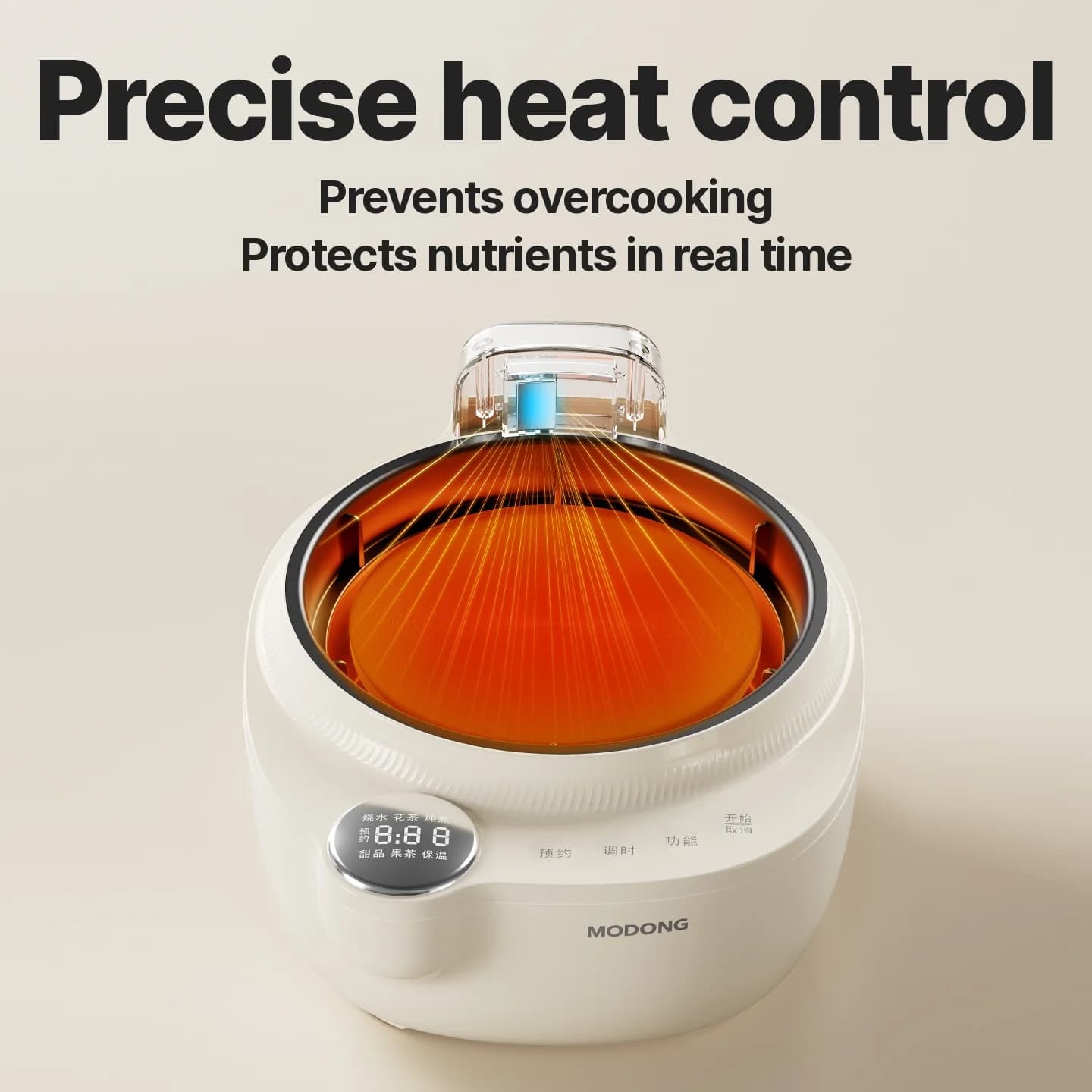 Elektrisk glas-helbredelsesgryde med temperaturkontrol og tedamper