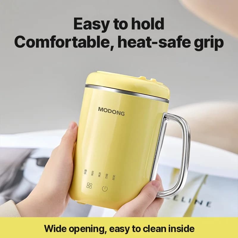 Bærbar elektrisk stew-kop 450ml 220V med filter og ske