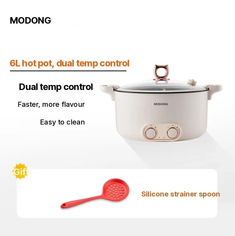 Elektrisk hotpot med rumdeler, 6L-8L, 220V, 5-6 personer