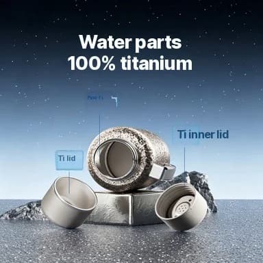 Bærbart titanium elektrisk varmebæger, 1L, dobbelt strøm, varm
