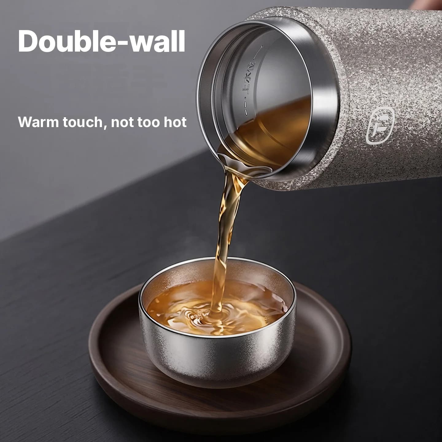Rent titanium Gongfu-tekop sæt 55ml håndlavet, mat finish