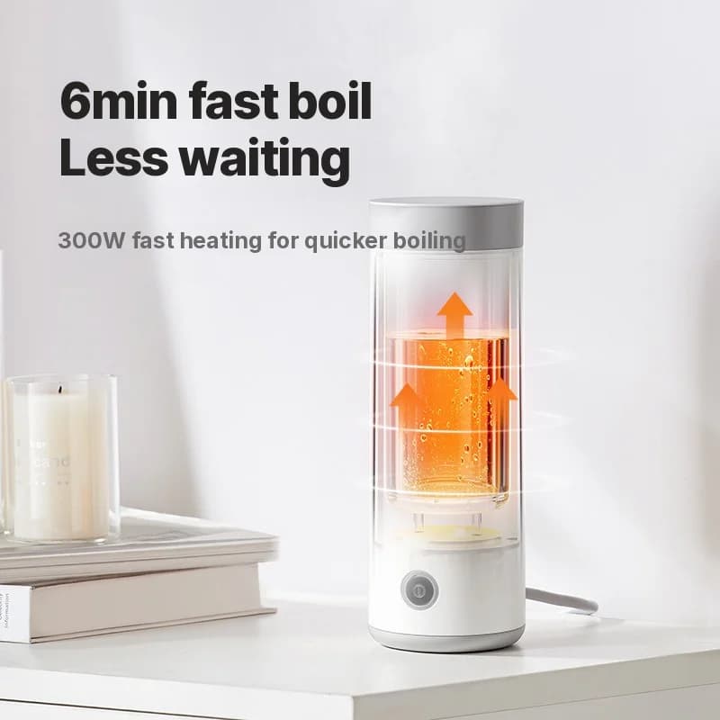 Bærbart elektrisk varmebæger til vand 304-foring 300ml