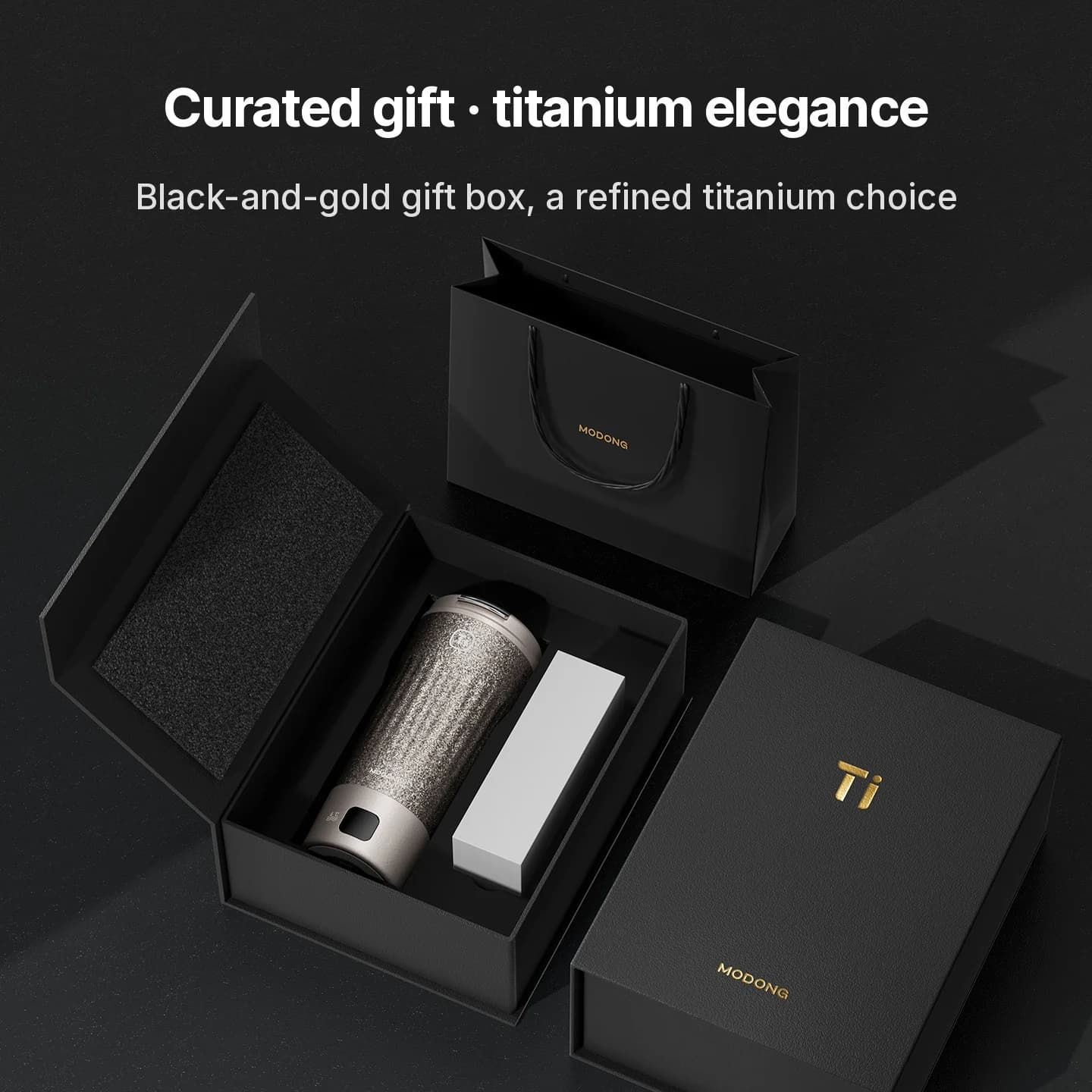 Bærbart titanium elektrisk varmebæger 400ml temperaturdisplay