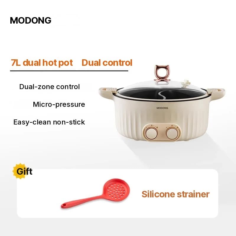 Elektrisk hotpot med rumdeler, 6L-8L, 220V, 5-6 personer