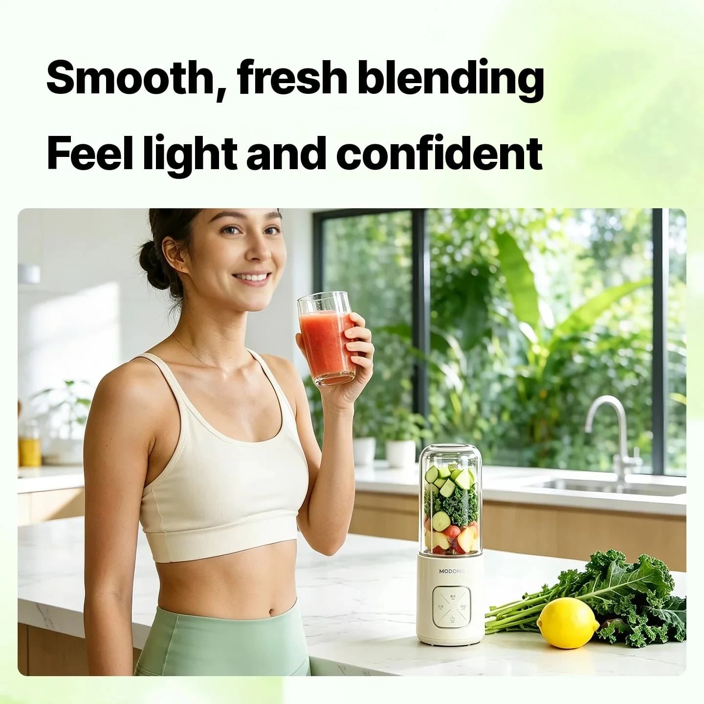 Bærbart trådløst blenderkrus til juice og smoothies