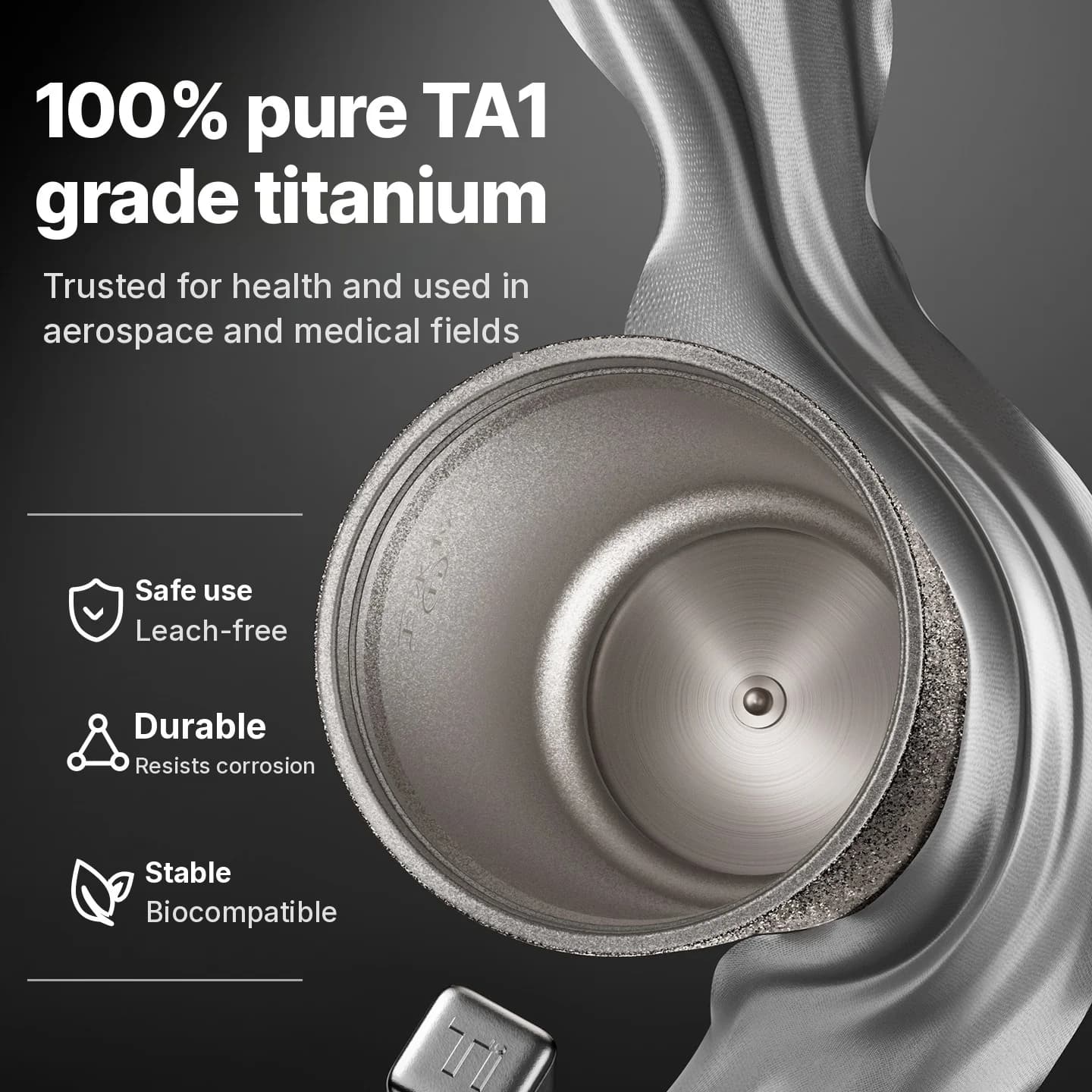 Bærbart titanium elektrisk varmebæger 400ml temperaturdisplay