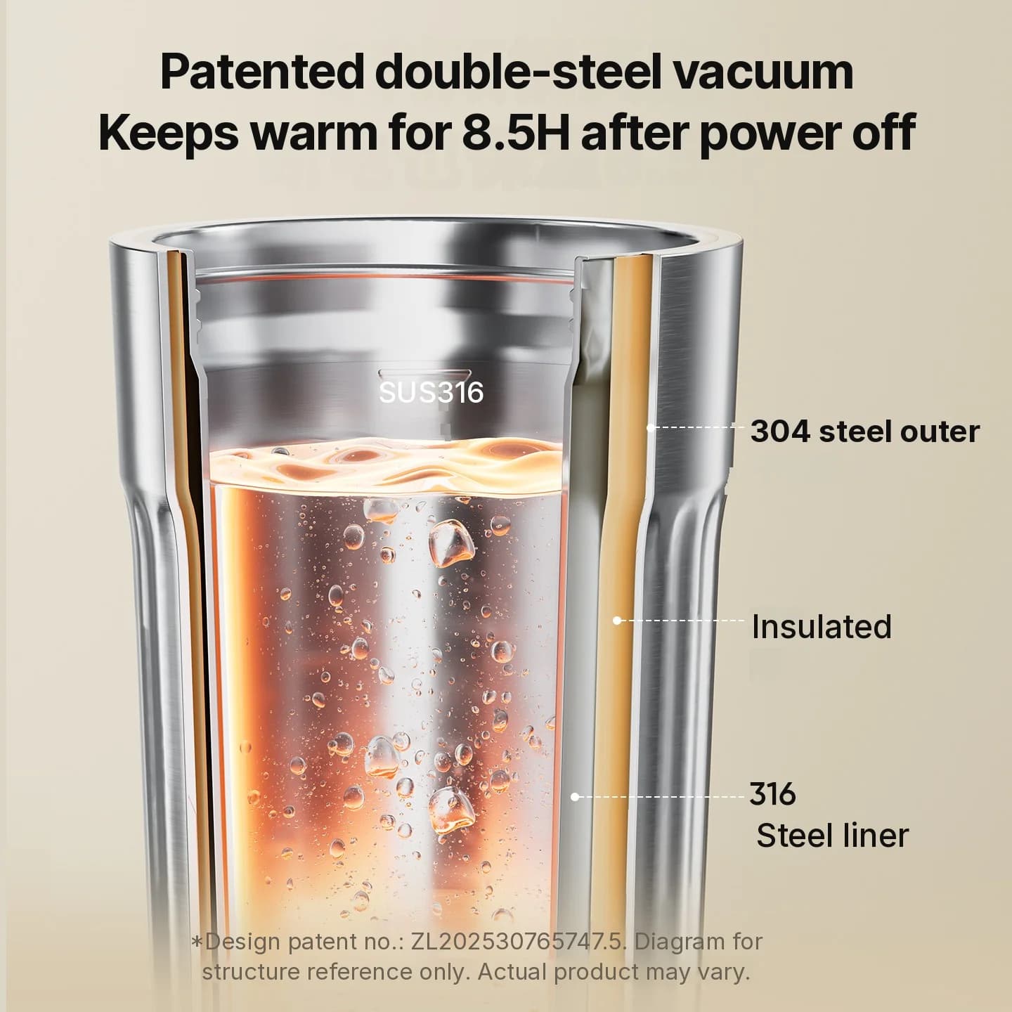 Bærbar elektrisk varmekop, 400mL, 7 temperaturindstillinger